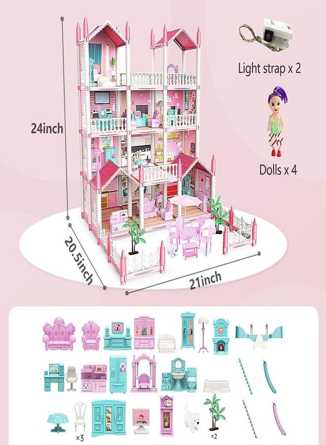 EXOMOON Doll House 7-8,Storytelling Dreamhouse Dollhouse with Unique Furniture and Accessories,DIY Toddler Pretend Play Toy Dolls House for Girls Age 3 4 5 6 7 8 9 Birthday Gifts - Image 3